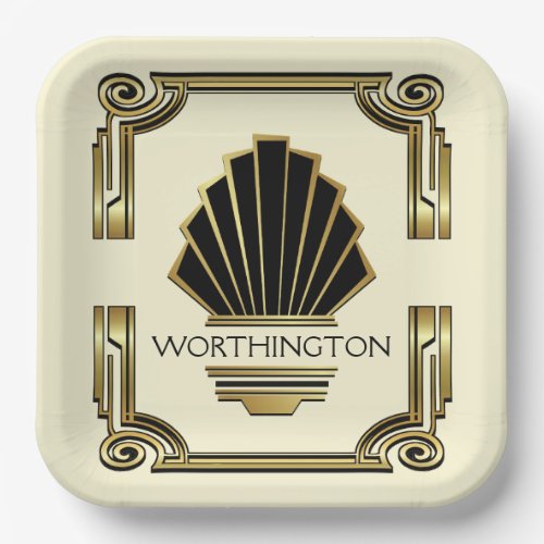 Deco Contemporary Gala Event Invitation Paper Plates