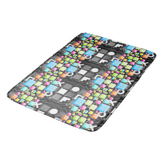 Deco Cubist Geometric Futuristic  Bath Mat