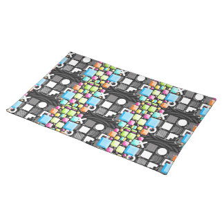 Deco Cubist Geometric Futuristic  Cloth Placemat