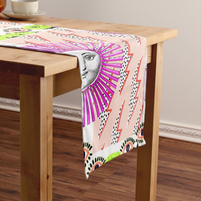 Deco Cubist Geometric Futuristic  Short Table Runner (In Situ)