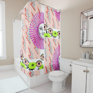 Deco Cubist Geometric Futuristic Shower Curtain
