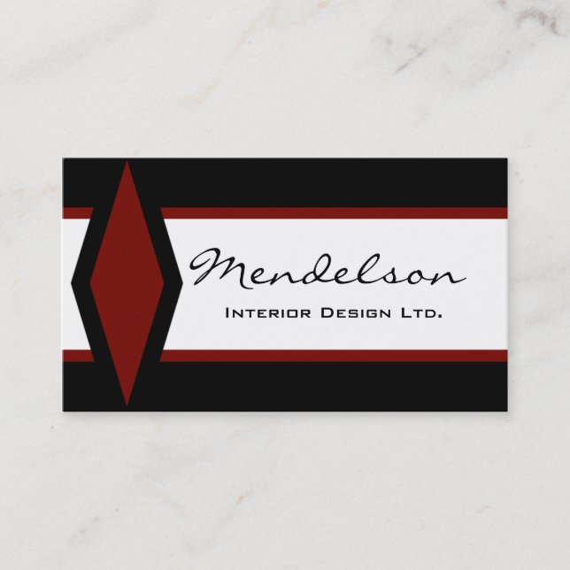 Deco Decor Rouge Design Company Business Card (Front)