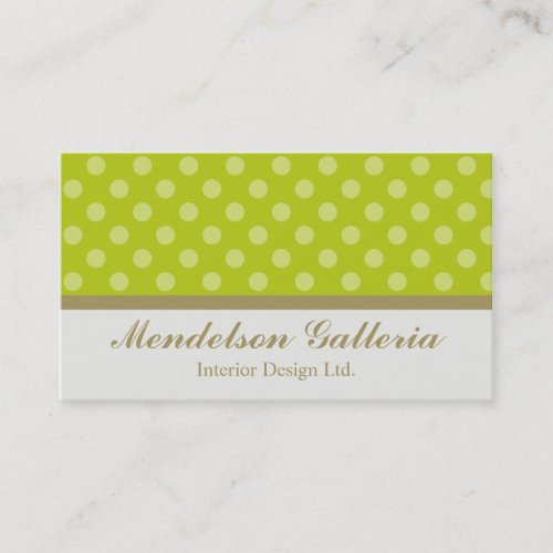 Deco Dots Green Design Company Business Card