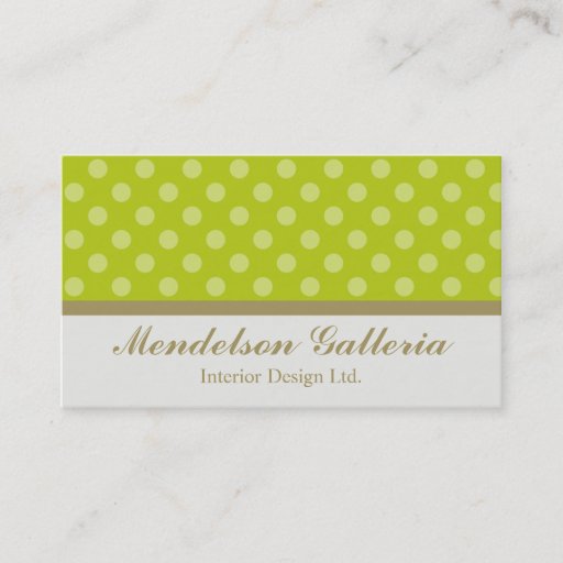 Customizable Deco Dots Green Design Company Business Card