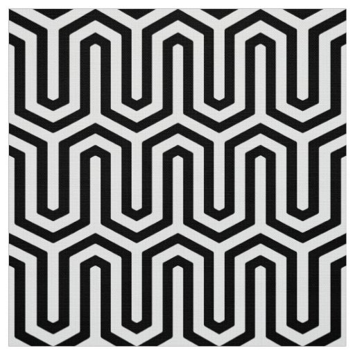 Deco Egyptian motif - black and white Fabric