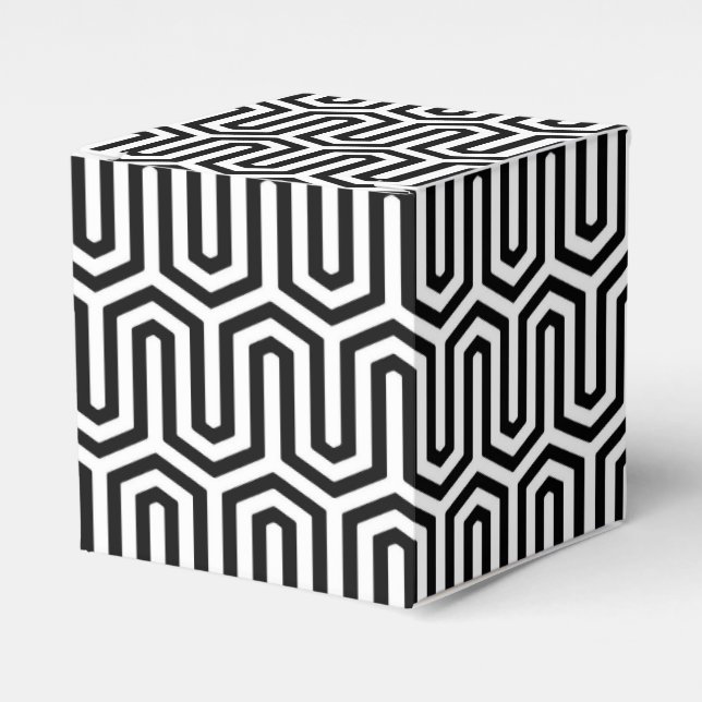 Deco Egyptian motif - black and white Favor Boxes (Front Side)