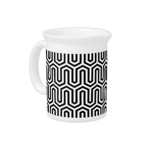 Deco Egyptian motif - black and white Pitcher
