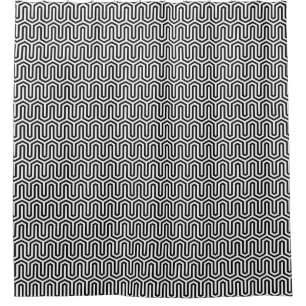 Deco Egyptian motif - black and white Shower Curtain