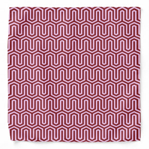 Deco Egyptian motif - burgundy and pink Bandana
