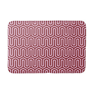 Deco Egyptian motif - burgundy and pink Bathroom Mat