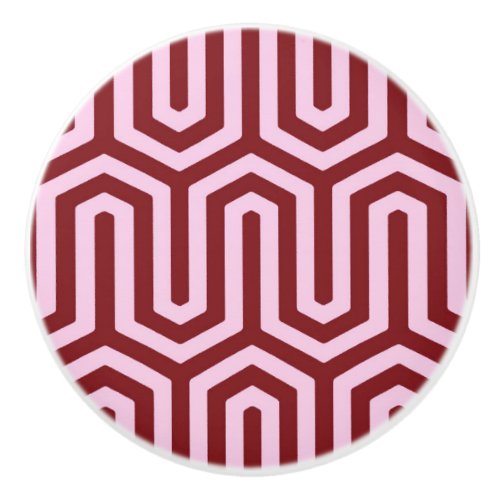Deco Egyptian motif _ burgundy and pink Ceramic Knob
