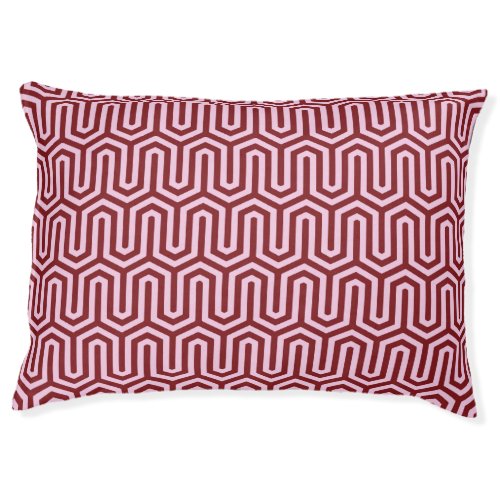 Deco Egyptian motif _ burgundy and pink Pet Bed