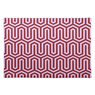 Deco Egyptian motif - burgundy and pink Placemat