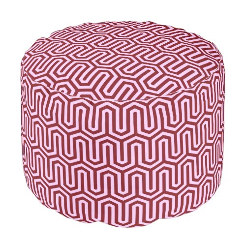 Deco Egyptian motif _ burgundy and pink Pouf