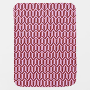 Deco Egyptian motif - burgundy and pink Receiving Blanket