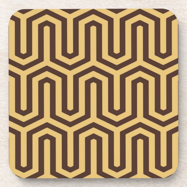 Deco Egyptian motif - caramel and chocolate Beverage Coaster (Front)