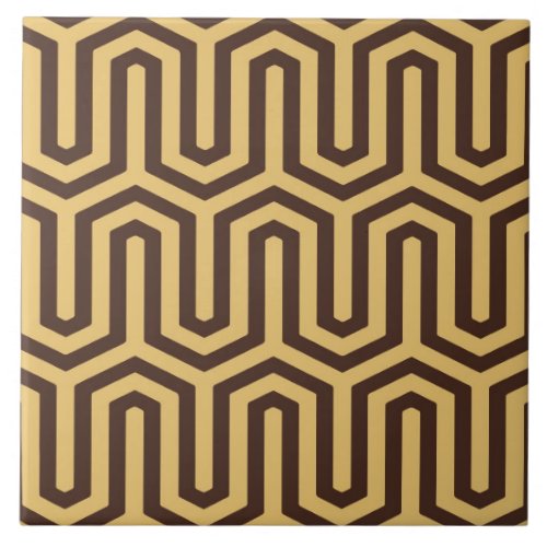 Deco Egyptian motif _ caramel and chocolate Ceramic Tile