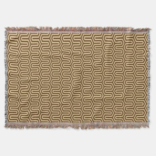Deco Egyptian motif - caramel and chocolate Throw Blanket