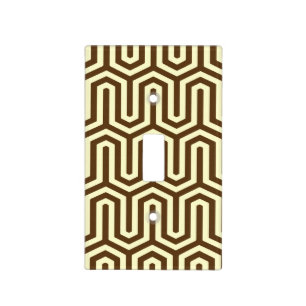 Deco Egyptian motif - chocolate and cream Light Switch Cover