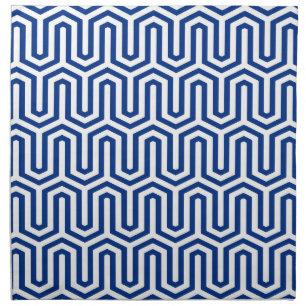 Deco Egyptian motif - cobalt blue and white Cloth Napkin