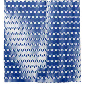 Deco Egyptian motif - cobalt blue and white Shower Curtain