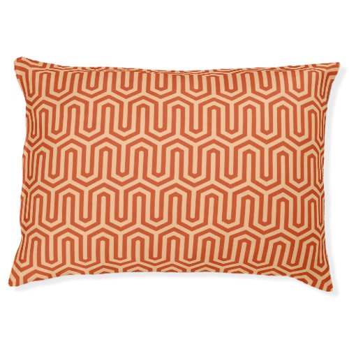 Deco Egyptian motif _ coral orange Pet Bed