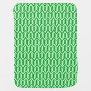 Deco Egyptian motif - jade green Receiving Blanket