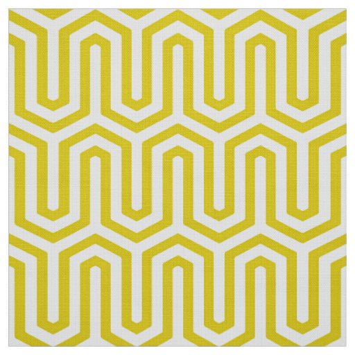 Deco Egyptian motif - mustard gold and white Fabric