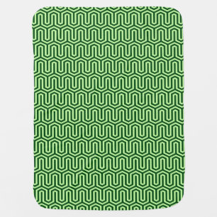 Deco Egyptian motif - pine green Receiving Blanket