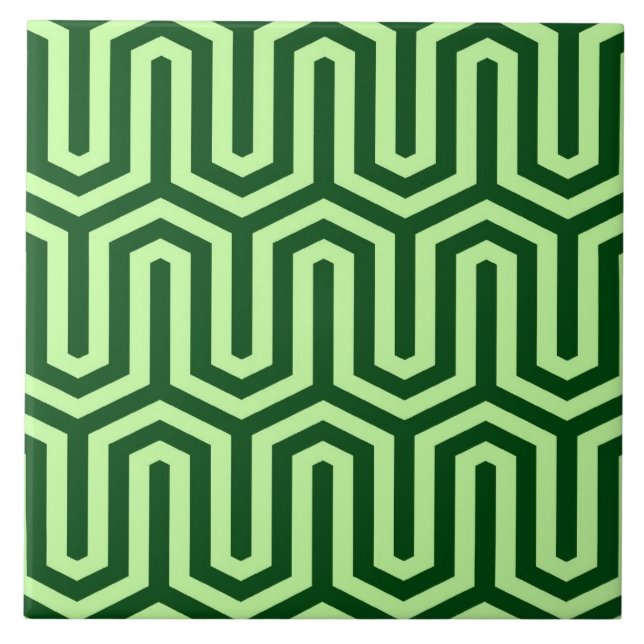 Deco Egyptian motif - pine green Tile (Front)