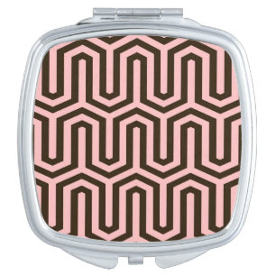 Deco Egyptian motif - pink and chocolate Vanity Mirror