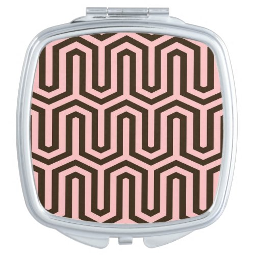 Deco Egyptian motif _ pink and chocolate Vanity Mirror