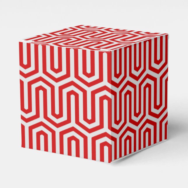 Deco Egyptian motif - red and grey Favor Boxes (Front Side)