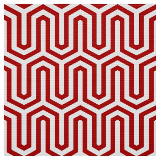 Deco Egyptian motif - red and white Fabric