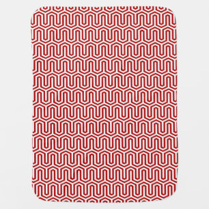 Deco Egyptian motif - red and white Stroller Blanket