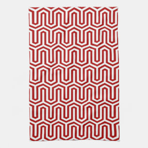 Deco Egyptian motif - red and white Towel