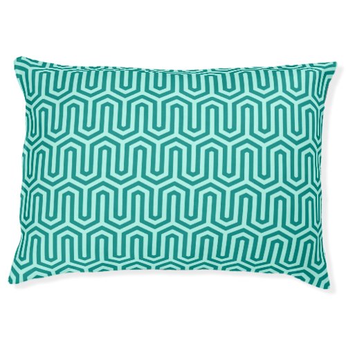 Deco Egyptian motif _ turquoise and aqua Pet Bed