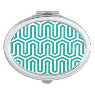 Deco Egyptian motif - turquoise and white Makeup Mirror