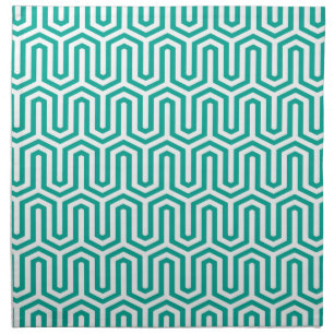 Deco Egyptian motif - turquoise and white Napkin