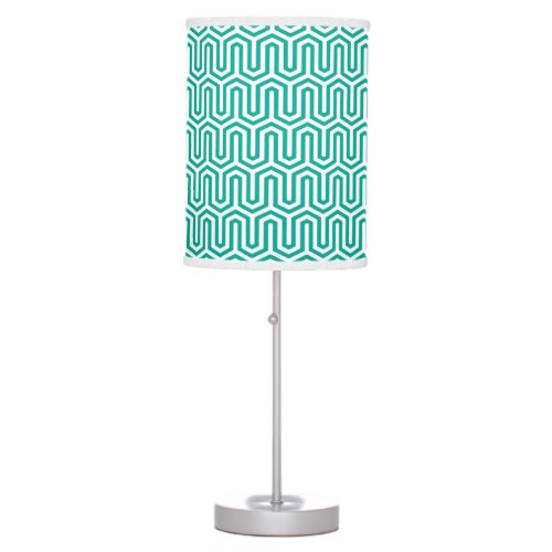 Deco Egyptian motif _ turquoise and white Table Lamp