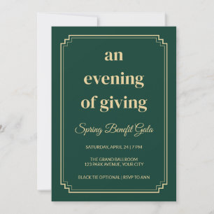 Deco Evening of Giving Fundraiser Gala Invitation