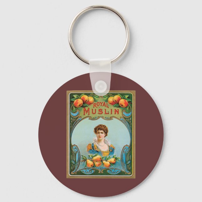 Deco Fabric Label Art Royal Muslin Keychain (Front)