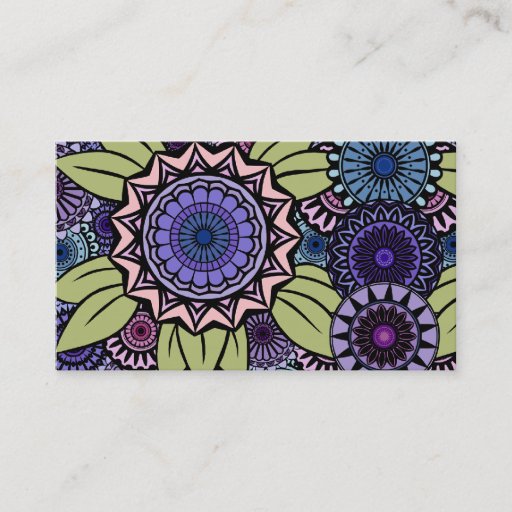 Customizable Deco Fandango in Lavender and Green Business Card