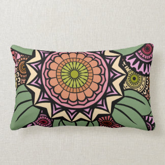 DECO FANDANGO in Peach, Pink and Green Lumbar Pillow
