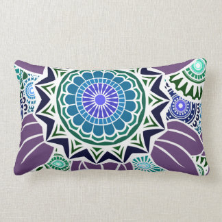 DECO FANDANGO in Teal, Green and Purple Lumbar Pillow
