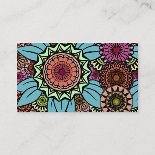 Customizable Deco Fandango in Turquoise and Pink Business Cards