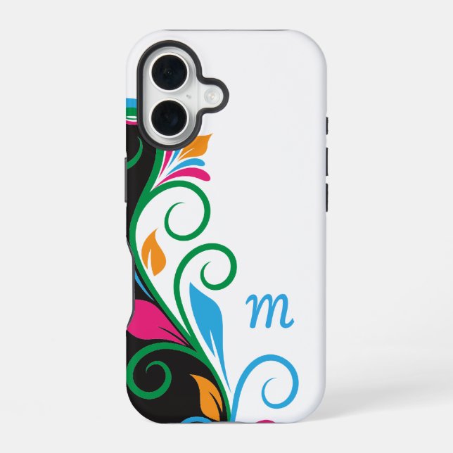 Deco Floral Monogram Iphone Case (Back)
