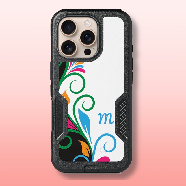 Deco Floral Monogram Otterbox iPhone Case (Creator Uploaded)