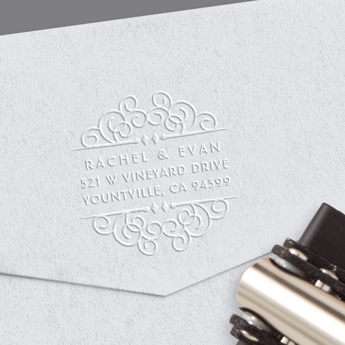 Deco Flourish Return Address Embosser