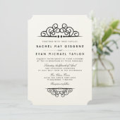 Deco Flourish Wedding Invitation (Standing Front)